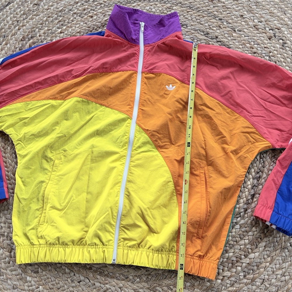 Adidas Originals Pride Off-Center jacket Rainbow  Windbreaker Size Large - Picture 3 of 7